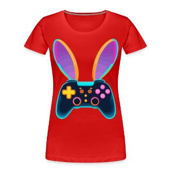 Osterhase Gamer und Gaming Streetwear Osterlook - Frauen Premium Bio T-Shirt - Navy - Vorne - Mia (176cm)
