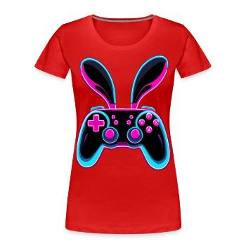 Osterhase Gamer Ikonisches Ostern Gaming - Frauen Premium Bio T-Shirt -  - Vorne - Mia (176cm)
