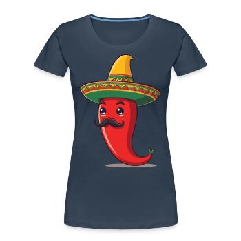 Aesthetic Chili Streetwear Mexican Hot Style - Women's Premium Organic T-Shirt - navy - Front - Mia (176cm)
