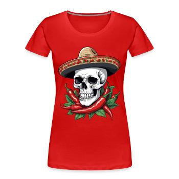 Esthétique Chili Skull Design Style mexicain - T-shirt bio Premium Femme - bleu marine - Devant - Mia (176cm)