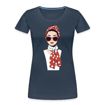 Iconic Woman Stylish Mom Funny Mom - Women's Premium Organic T-Shirt - navy - Front - Mia (176cm)