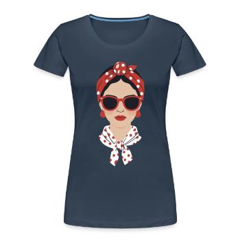 Iconic Woman Stylish Mom Funny Mom - Women's Premium Organic T-Shirt - navy - Front - Mia (176cm)