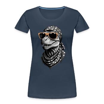 Funny Dinosaur Mom Cool Dino Woman Style - Women's Premium Organic T-Shirt - navy - Front - Mia (176cm)