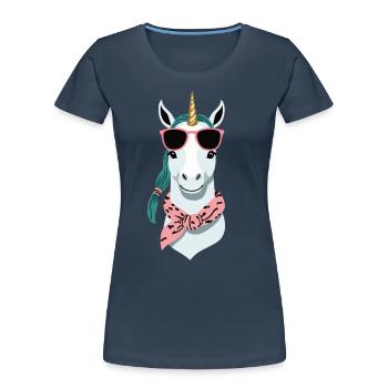 Einhorn Mama Lustige Einhörner Liebende Mutter - Frauen Premium Bio T-Shirt - Navy - Vorne - Mia (176cm)