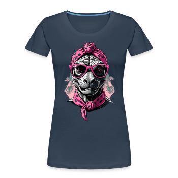Funny Dinosaur Mom Mom Dinosaur Style - Women's Premium Organic T-Shirt - navy - Front - Mia (176cm)