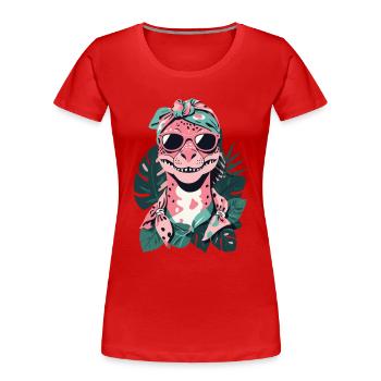 Drôle Dinosaure Maman Cool Dino Femme Style - T-shirt bio Premium Femme - bleu marine - Devant - Mia (176cm)