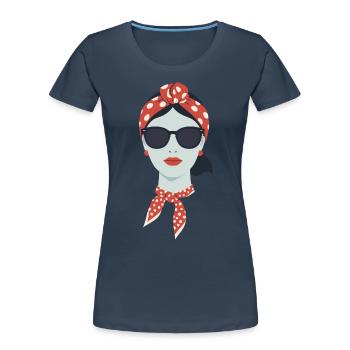 Iconic Woman Stylish Mom Funny Mom - Women's Premium Organic T-Shirt - navy - Front - Mia (176cm)