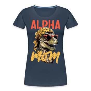 Alpha Mom Funny Iconic Dinosaur Mom - Women's Premium Organic T-Shirt - navy - Front - Mia (176cm)