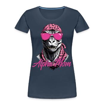 Alpha Maman Drôle Dinosaure Mère Icône - T-shirt bio Premium Femme - bleu marine - Devant - Mia (176cm)
