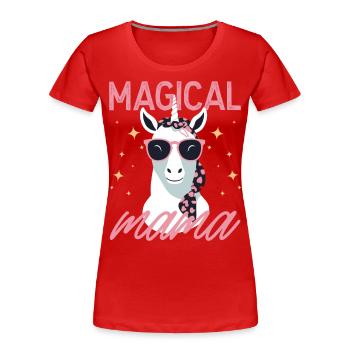 Magical Mom Unicorn Love Stylish Funny - Women's Premium Organic T-Shirt - navy - Front - Mia (176cm)