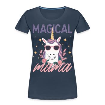 Magical Mama Einhorn Liebe Stylisch Lustig - Frauen Premium Bio T-Shirt - Navy - Vorne - Mia (176cm)