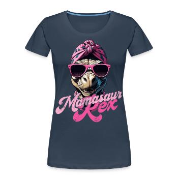 Mamasaur Rex Funny Dinosaur Mother Iconic - Women's Premium Organic T-Shirt - navy - Front - Mia (176cm)