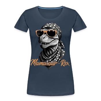 Mamasaur Rex drôle dinosaure mère Style - T-shirt bio Premium Femme - bleu marine - Devant - Mia (176cm)