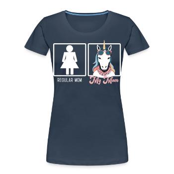 Lustiger Mutter Vergleich Einhorn Mama Design - Frauen Premium Bio T-Shirt - Navy - Vorne - Mia (176cm)