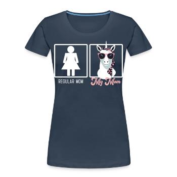 Lustiger Mutter Vergleich Einhorn Mama Design - Frauen Premium Bio T-Shirt - Navy - Vorne - Mia (176cm)