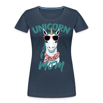 Einhorn Mama Lustige Muttertag Stylische Frau - Frauen Premium Bio T-Shirt - Navy - Vorne - Mia (176cm)