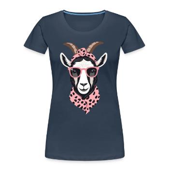 Lustige Mama Ziege Perfekt Zum Muttertag - Frauen Premium Bio T-Shirt - Navy - Vorne - Mia (176cm)