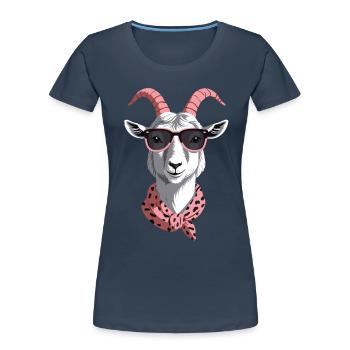 Lustige Mama Ziege Perfekt Zum Muttertag - Frauen Premium Bio T-Shirt - Navy - Vorne - Mia (176cm)