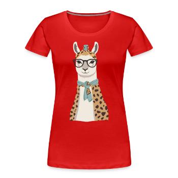 Conception drôle d’alpaga lama pour la fête des mères - T-shirt bio Premium Femme -  - Devant - Mia (176cm)