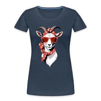 Lustige Mama Ziege Perfekt Zum Muttertag - Frauen Premium Bio T-Shirt - Navy - Vorne - Mia (176cm)