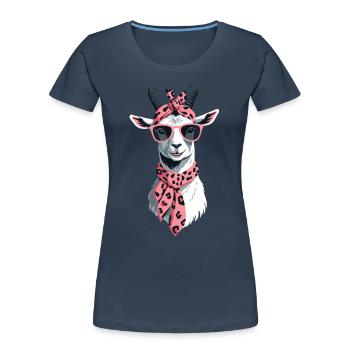 Lustige Mama Ziege Perfekt Zum Muttertag - Frauen Premium Bio T-Shirt - Navy - Vorne - Mia (176cm)