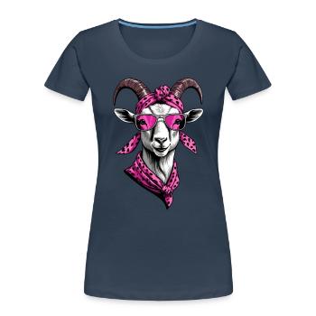 Lustige Mama Ziege Perfekt Zum Muttertag - Frauen Premium Bio T-Shirt - Navy - Vorne - Mia (176cm)
