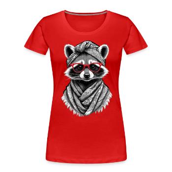 Mama Raccoon Raccoon Amoureux du raton laveur - T-shirt bio Premium Femme - bleu marine - Devant - Mia (176cm)