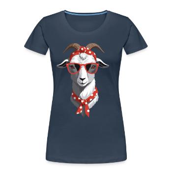 Lustige Mama Ziege Perfekt Zum Muttertag - Frauen Premium Bio T-Shirt - Navy - Vorne - Mia (176cm)
