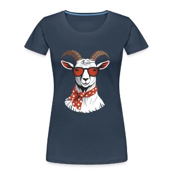Lustige Mama Ziege Perfekt Zum Muttertag - Frauen Premium Bio T-Shirt - Navy - Vorne - Mia (176cm)
