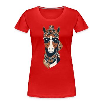 Maman Cheval Cheval Amant Mère Cheval Fille - T-shirt bio Premium Femme - bleu marine - Devant - Mia (176cm)