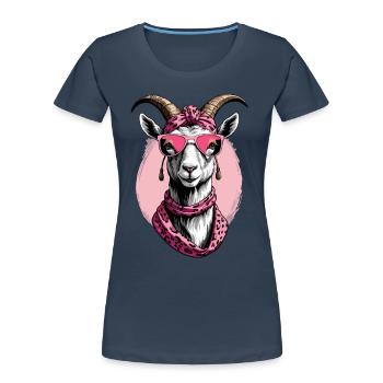 Lustige Mama Ziege Perfekt Zum Muttertag - Frauen Premium Bio T-Shirt - Navy - Vorne - Mia (176cm)