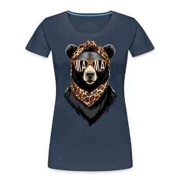 Funny Mom Bear Mother Bear Bear Lover - Women's Premium Organic T-Shirt - navy - Front - Mia (176cm)