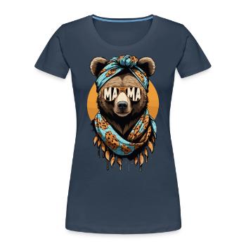 Funny Mom Bear Mother Bear Bear Lover - Women's Premium Organic T-Shirt - navy - Front - Mia (176cm)