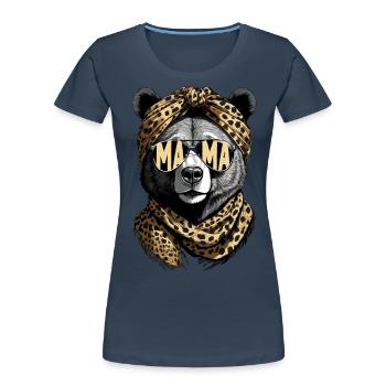 Funny Mom Bear Mother Bear Mother's Day - Women's Premium Organic T-Shirt - navy - Front - Mia (176cm)