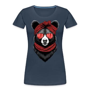 Lustiger Mama Bär Mutter Bärin Bärenliebhaber - Frauen Premium Bio T-Shirt - Navy - Vorne - Mia (176cm)