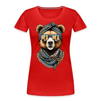 Funny Mom Bear Mother Bear Bear Lover - Women's Premium Organic T-Shirt - navy - Front - Mia (176cm)