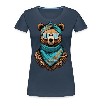Funny Mom Bear Mother Bear Bear Lover - Women's Premium Organic T-Shirt - navy - Front - Mia (176cm)