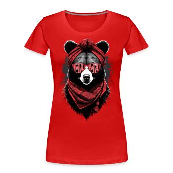 Funny Mama Bear Mother Bear Bear Lover - Women's Premium Organic T-Shirt - navy - Front - Mia (176cm)