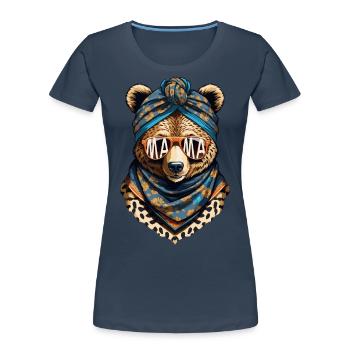 Funny Mom Bear Mother Bear Mother's Day - Women's Premium Organic T-Shirt - navy - Front - Mia (176cm)