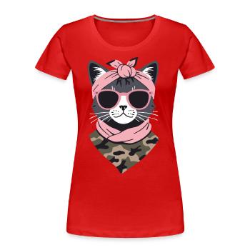 Cute Cat Mom Cat Lover Style - Women's Premium Organic T-Shirt - navy - Front - Mia (176cm)