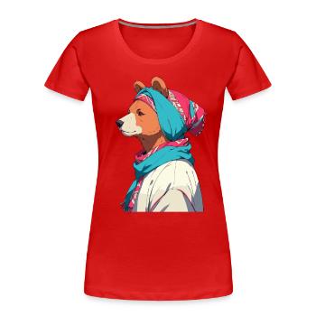 Funny Mama Bear Mother Bear Bear Lover - Women's Premium Organic T-Shirt - navy - Front - Mia (176cm)
