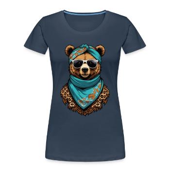 Funny Mama Bear Mother Bear Mother's Day - Women's Premium Organic T-Shirt - navy - Front - Mia (176cm)