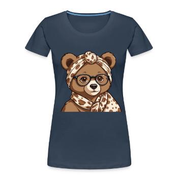 Lustiger Mama Bär Mutter Bärin Bärenliebhaber - Frauen Premium Bio T-Shirt - Navy - Vorne - Mia (176cm)