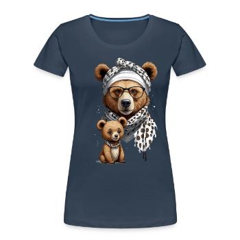 Funny Mama Bear Mother Bear Bear Lover - Women's Premium Organic T-Shirt - navy - Front - Mia (176cm)