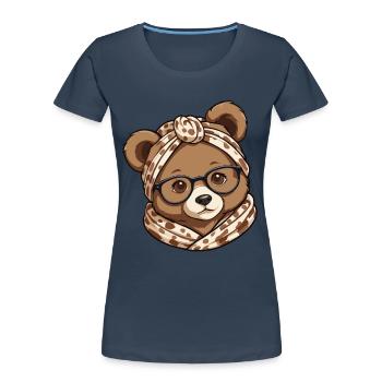Funny Mama Bear Mother Bear Bear Lover - Women's Premium Organic T-Shirt - navy - Front - Mia (176cm)