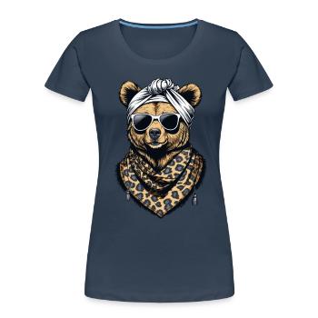 Funny Mama Bear Mother Bear Bear Lover - Women's Premium Organic T-Shirt - navy - Front - Mia (176cm)