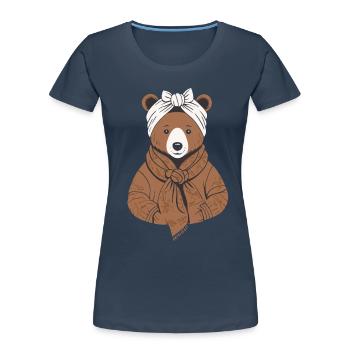 Funny Mama Bear Mother Bear For Bear Lovers - Women's Premium Organic T-Shirt - navy - Front - Mia (176cm)