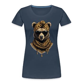 Funny Mom Bear Mother Bear Bear Lover - Women's Premium Organic T-Shirt - navy - Front - Mia (176cm)