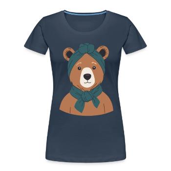 Funny Mama Bear Mother Bear Bear Lover - Women's Premium Organic T-Shirt - navy - Front - Mia (176cm)