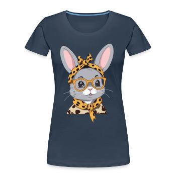 Mom Bunny Cute Bunny Mother Cute Easter Bunny - Women's Premium Organic T-Shirt - navy - Front - Mia (176cm)